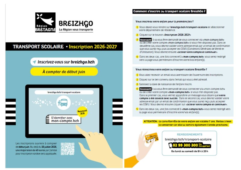 Transport scolaire 2026-2027